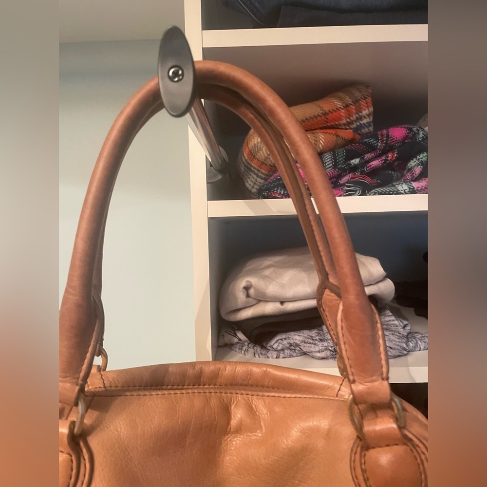 J. Crew Peyton Brown Leather Satchel Hobo Bag - Picture 5 of 10